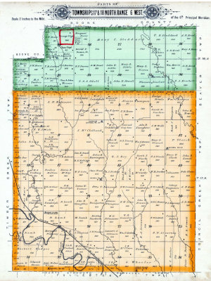 Map C3 Township 17-18N Range 6W-Union PacificRR, Cedar Creek, Ash Creek, Plum Creek