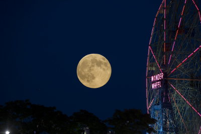 Super Moon from Coney Island in Brooklyn