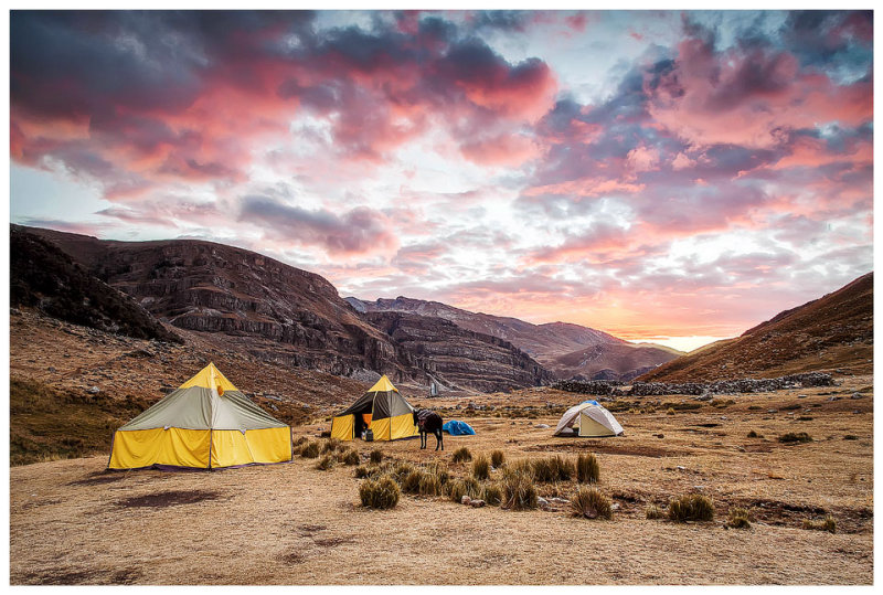 Sunset at our Angocancha campsite