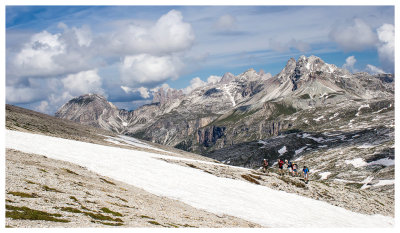 Hikers coming up the ridge