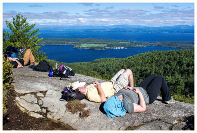Summit of Rattlesnake. Clearly a great spot for a nap!