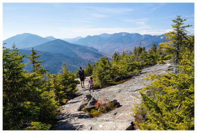 Hiking the rock slabs