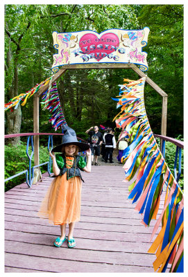 The Ren Faire at Sterling Forest. Norah on the Kissing Bridge.