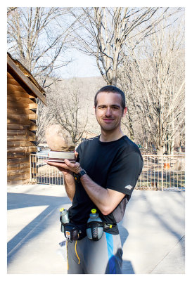 Steve and his rock trophy