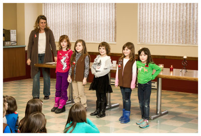 Norah's troop at Girl Scout World Thinking Day