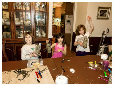 The Daisies with their bird feeders