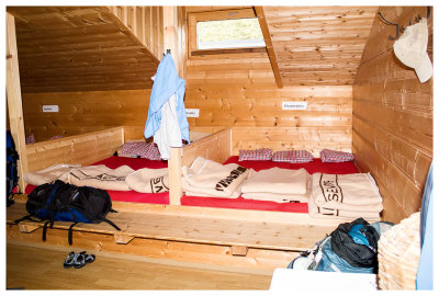 Our bed space at Innsbrucker Hut