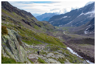 Steve hiking up to the pass