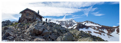 Hikers at the shelter