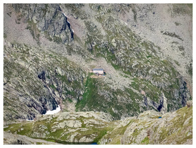View of our destination: Nuernburger Hut