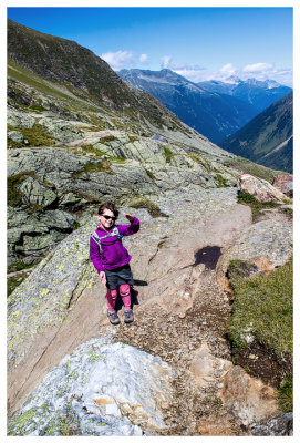 Norah points out a large chunk of quartz