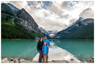 Family picture at Lake Louise