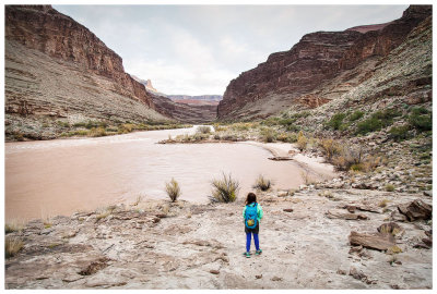 Looking back at Escalante as we hike on