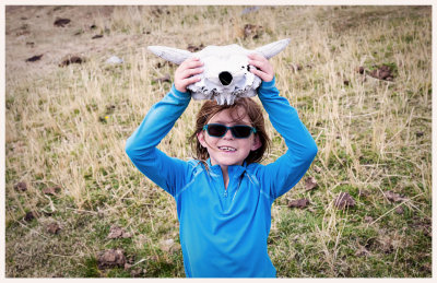 Norah and a skull she found