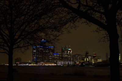 Detroit Skyline At Night