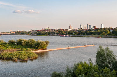 Warsaw Panorama Over Wisla River