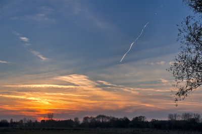 Sunset With The Contrail