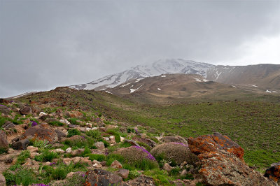 Mt. Damavand Under Snow Cloud