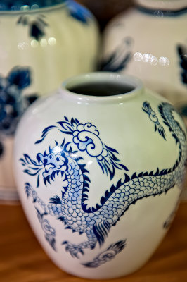 Blue Dragon On A Vase