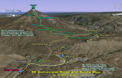 Damavand Road And Route Map