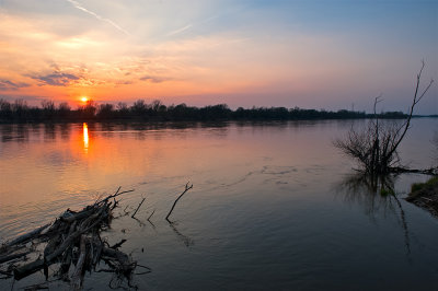 Sunset At Wisla River