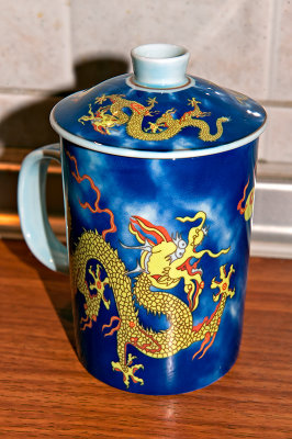 Yellow Dragon On Blue Mug