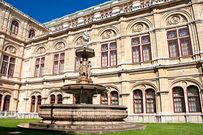 Fountain At Vienna Opera House