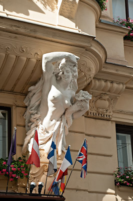 Caryatid With Flags