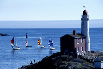Fisgard Lighthouse and Sailboats