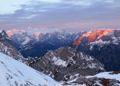 erstes Licht auf Hochknig und Rifflkopf