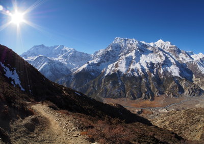 Annapurna massif on the ascent to Ice lake