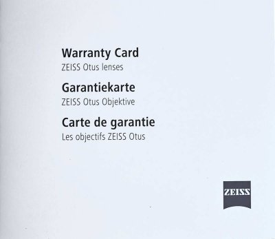 Warranty card