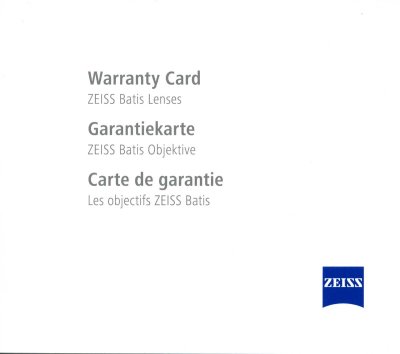 Warranty card