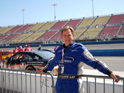 Dave Clanton anxiously waiting to drive a NASCAR racecar