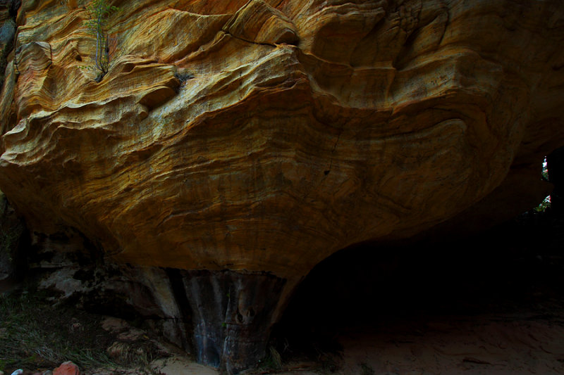 Golden Rock Sculpture 