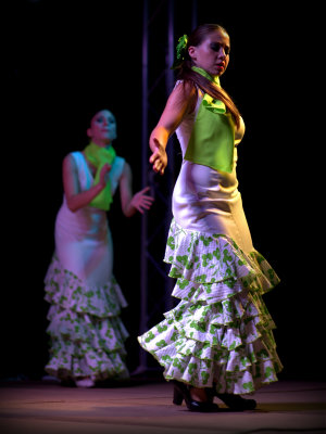 Flamenco with green Dress