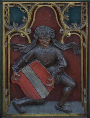 Haarlem, prot gem Grote of Sint Bavokerk koorhek man [011], 2014 1046.jpg