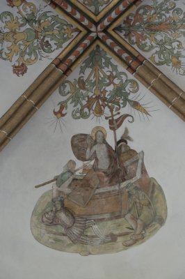 Zutphen, prot gem Walburgiskerk schildering gewelf viering Herrijzenis [011], 2014 1227.jpg