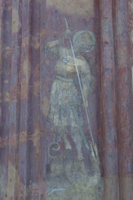 Zutphen, prot gem Walburgiskerk schildering pilaar Joris [011], 2014 1196.jpg