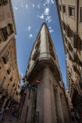 Looking up in the Gothic Quarter