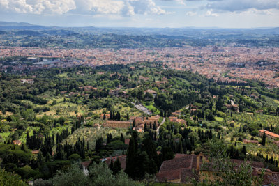Florence and some of the Tuscan region from the village of Fiesole 