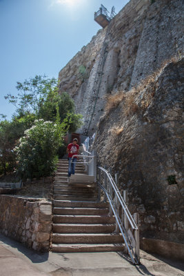 The scary accessible stair lift and elevator to the Acropolis