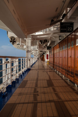 The afternoon sun on the Promenade Deck