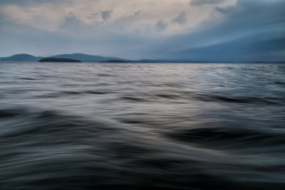 Water, mountains, clouds