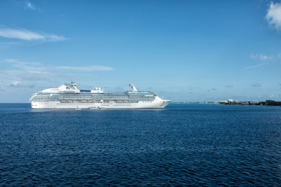 The Coral Princess anchored at the Caymen Islands