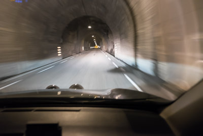 Lots of tunnels in the area - and bright driving lights