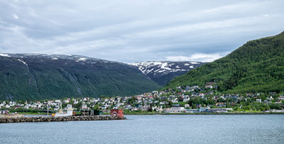 Part of the city across the harbor