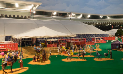 Large and well done model of a traveling circus