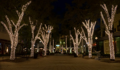 In front of the theater