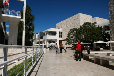 Heading into the J. Paul Getty Museum for a day's visit